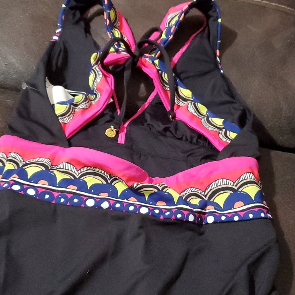 NWOT Trina Turk Tanzania Scarf Plunge One Piece - Picture 3 of 4